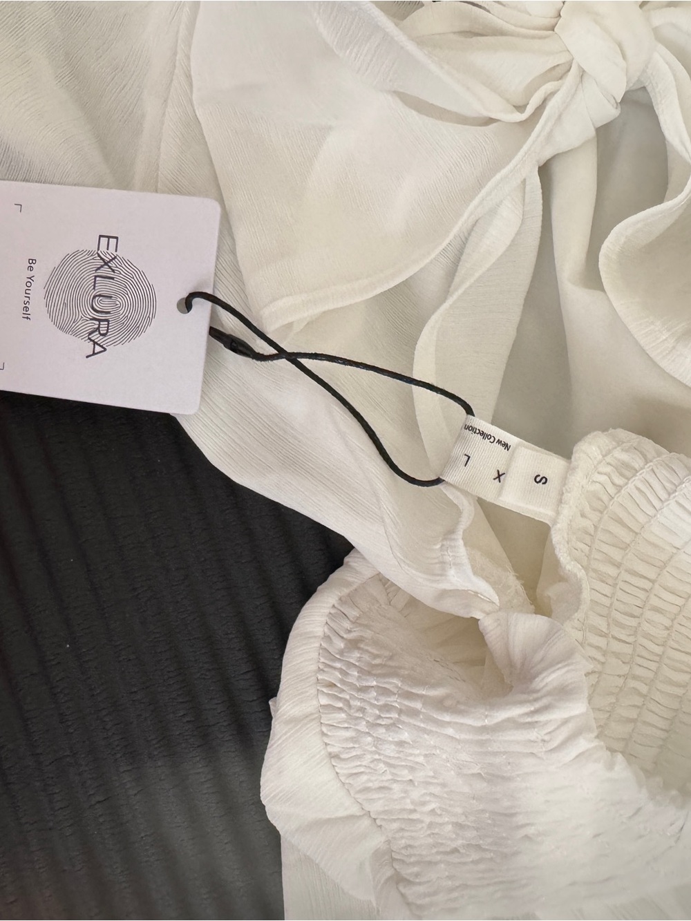 White Ruffled Mini Dress - Picture 3 of 3